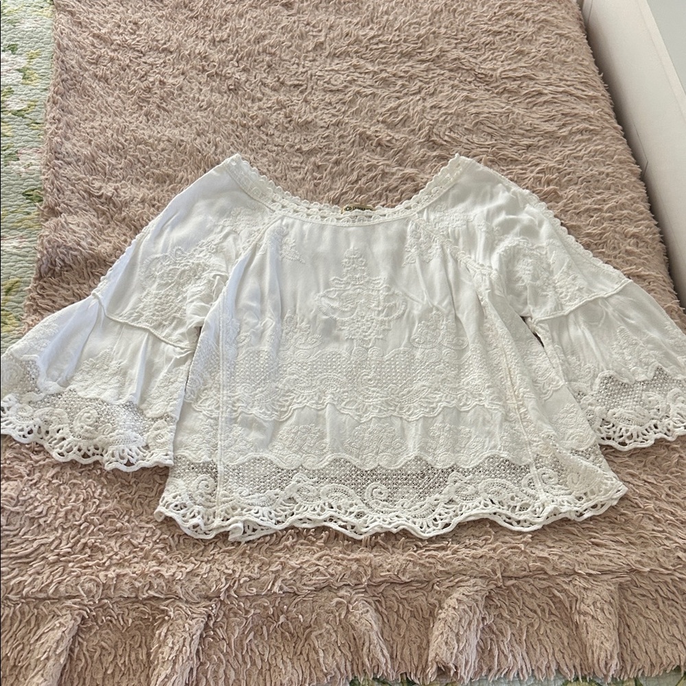 Democracy White Lace Blouse